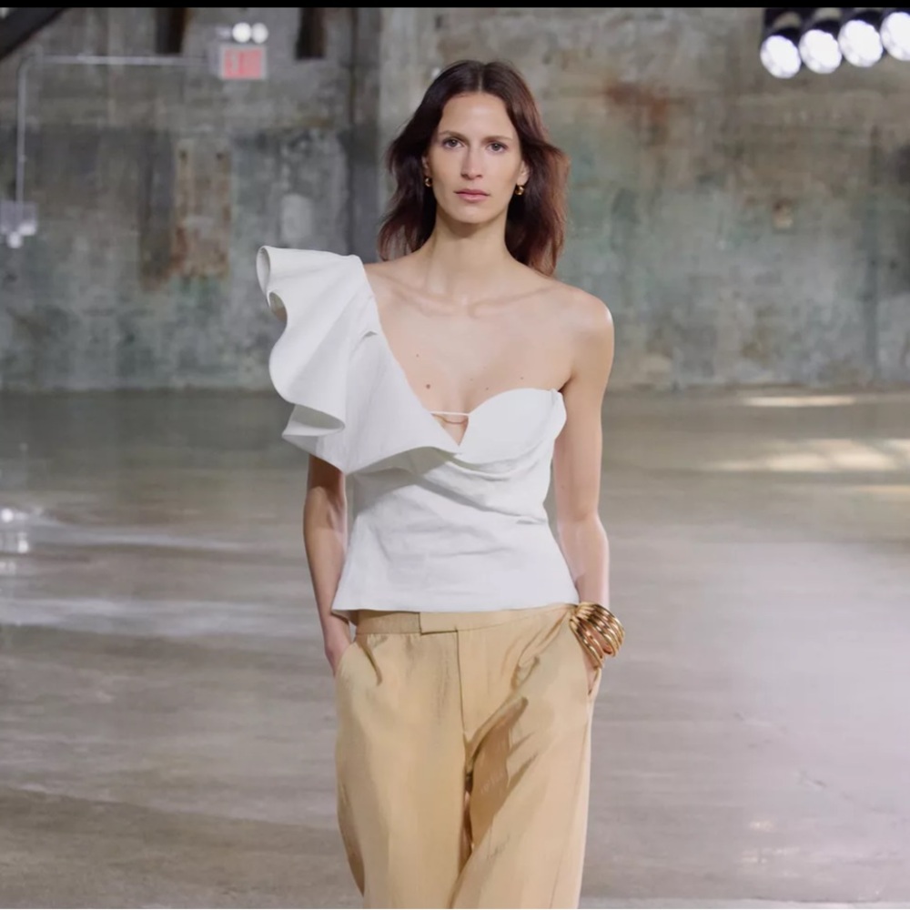 Zara voluminous Ruffle top ZW collection